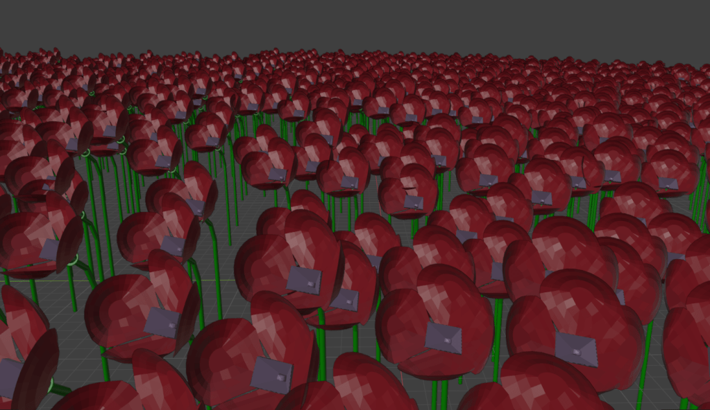【成長記録５】blenderでポピー畑を作成してみた。